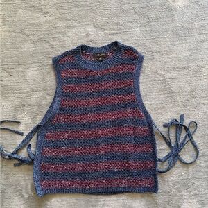 Striped Knit Sleeveless Top